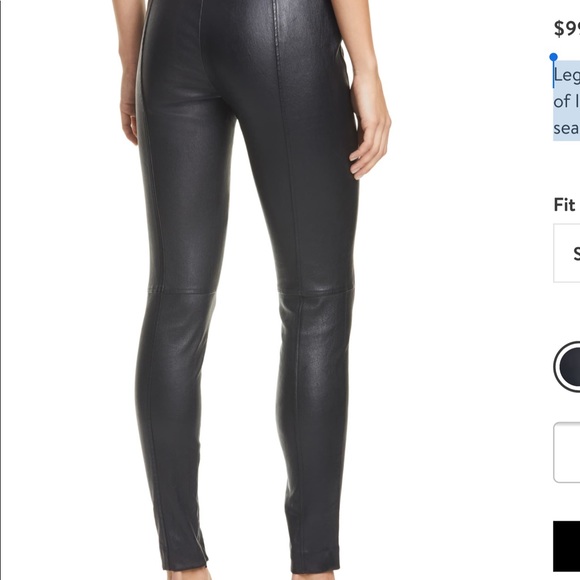 POLO RALPH LAUREN LAMB LEATHER STRETCH LEGGINGS - Picture 3 of 8